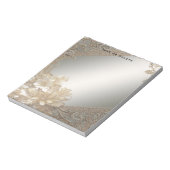 モダン金ゴールド華美フローラ ノートパッド (回転)