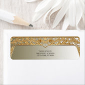 モダン金ゴールド華美差出人住所ラベル ラベル (インサイチュ)