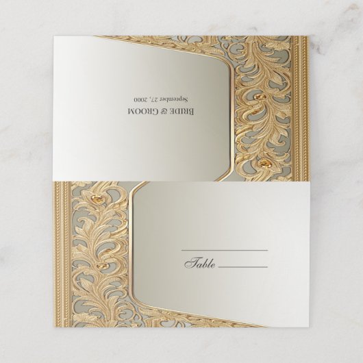 モダン金ゴールド華美座席表 プレイスカード (外部開封)