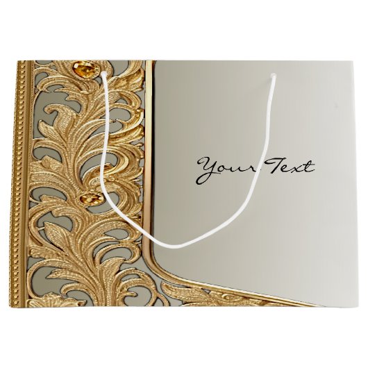 モダン金ゴールド華美抱き枕 ラージペーパーバッグ (正面)