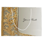 モダン金ゴールド華美抱き枕 ラージペーパーバッグ (裏面)