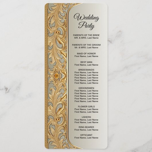 モダン金ゴールド華美結婚式 プログラム (裏面)