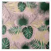 モダン金ゴールド葉とドドルデザイン タイル (正面)