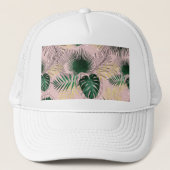 モダン金ゴールド葉熱帯ヨタバタデザイン キャップ (正面)