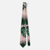 モダン金ゴールド葉熱帯ヨタバタデザイン ネクタイ (正面)