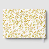 モダン金ゴールド葉結婚のゲストブック ゲストブック (裏面)