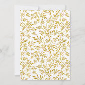 モダン金ゴールド葉結婚グリッターのカップルのシャワー 招待状 (裏面)