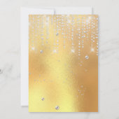 モダン金ゴールド誕生日 招待状 (裏面)