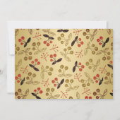 モダン金ゴールド赤植物のクリスマスファミリー写真 シーズンカード (裏面)