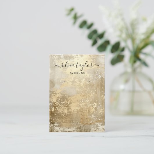 モダン金ゴールド金シンプル属イヤリングディスプレイ 名刺 (スタンド正面)