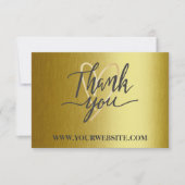 モダン金ゴールド金属ビジネスサンキューカード サンキューカード (正面)