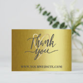 モダン金ゴールド金属ビジネスサンキューカード サンキューカード (スタンド正面)