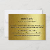 モダン金ゴールド金属ビジネスサンキューカード サンキューカード (裏面)