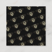 モダン金ゴールド黒蜂蜜の養蜂家 スクエア名刺 (裏面)