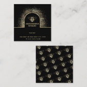 モダン金ゴールド黒蜂蜜の養蜂家 スクエア名刺 (正面/裏面)