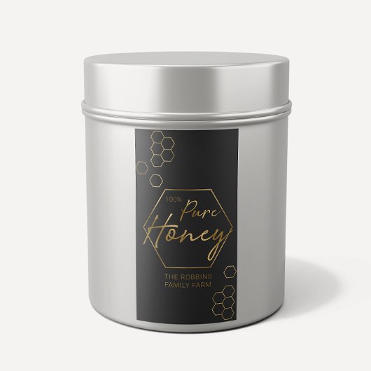 モダン金ゴールド100%純粋な蜂蜜の瓶ラベルの表示名 ラベル