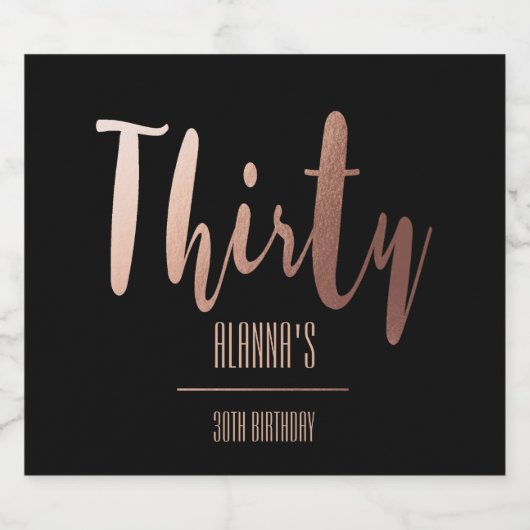 モダン金ゴールド30歳の誕生日パーティー ビールラベル (シングルラベル)
