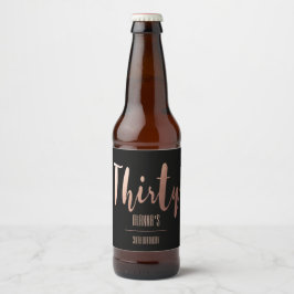 モダン金ゴールド30歳の誕生日パーティー ビールラベル