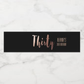 モダン金ゴールド30歳の誕生日パーティー ペットボトルラベル (シングルラベル)