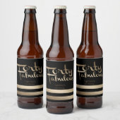 モダン金ゴールド40歳の誕生日パーティー ビールラベル (ボトル)