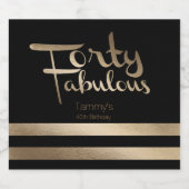 モダン金ゴールド40歳の誕生日パーティー ビールラベル (シングルラベル)