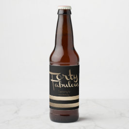 モダン金ゴールド40歳の誕生日パーティー ビールラベル