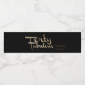 モダン金ゴールド40歳の誕生日パーティー ペットボトルラベル (シングルラベル)