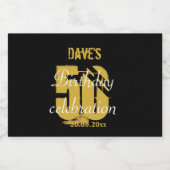 モダン金ゴールド50歳の誕生日パーティーミニ酒好き リキュールボトルラベル (シングルラベル)