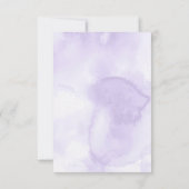 モダン金ゴールド&ウォータカラーラベンダーフローラ結婚ズ 出欠カード (裏面)