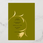 モダン金ゴールド&オリーブフォイル結婚式招待状 箔招待状 (正面)