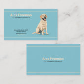 モダン金ゴールド&グリーンドッグイラストレーション獣医 名刺 (正面/裏面)