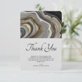 モダン金ゴールド&グレーアゲイトGeode Pattern Thank You サンキューカード (スタンド正面)