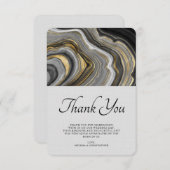 モダン金ゴールド&グレーアゲイトGeode Pattern Thank You サンキューカード (正面/裏面)