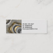 モダン金ゴールド&グレーアゲートゲード スキニー名刺 (裏面)