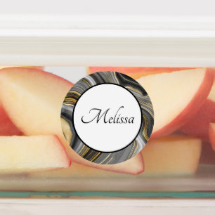 モダン金ゴールド&グレーアゲートゲード ラベル