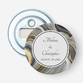 モダン金ゴールド&グレーアゲートゲード 栓抜き