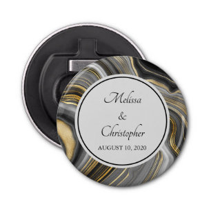 モダン金ゴールド&グレーアゲートゲード 栓抜き