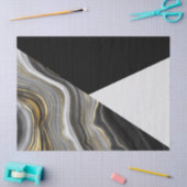 モダン金ゴールド&グレーアゲートゲード 薄葉紙 (クラフト)