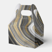 モダン金ゴールド&グレーアゲートゲ結婚ード フェイバーボックス (裏面サイド)