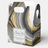 モダン金ゴールド&グレーアゲートゲ結婚ード フェイバーボックス (オープン)