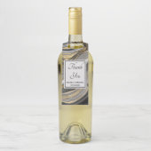 モダン金ゴールド&グレーアゲートゲ結婚ード ボトルネックタグ (ボトル)