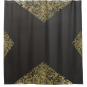 モダン金ゴールド&グレーシック シャワーカーテン (正面)