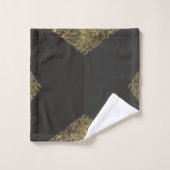 モダン金ゴールド&グレーシック バスタオルセット (ウォッシュタオル)