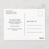 モダン金ゴールド・スクリプト・フォトの卒業発表 ポストカード (裏面)