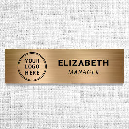 モダン金ゴールド・ビジネス・ロゴ 名札