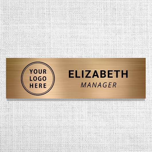 モダン金ゴールド・ビジネス・ロゴ 名札
