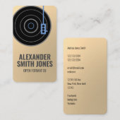 モダン金ゴールド·フェイクディスク·ジョッキー 名刺 (正面/裏面)