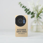 モダン金ゴールド·フェイクディスク·ジョッキー 名刺 (スタンド正面)