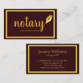 モダン金ゴールド&ブラウン公証人ローン署名業者 名刺 (正面/裏面)