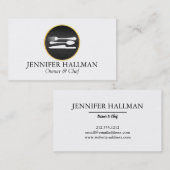 モダン金ゴールド&ブラックケータリング、レストラン、シェフ 名刺 (正面/裏面)